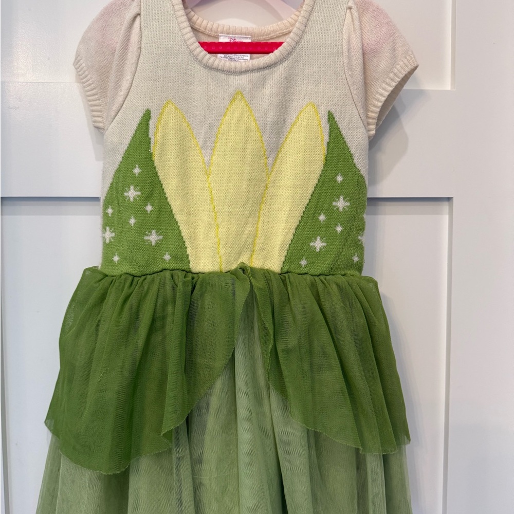 Disney Princess Tiana Cream and Green sweater Dress